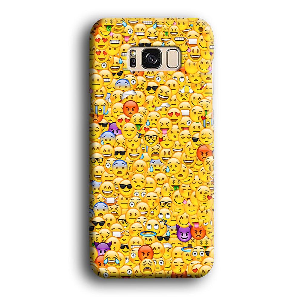 Collection Of Emoticons Samsung Galaxy S8 Case-Plastic / Full Wrap (3D Case)-Xtracase