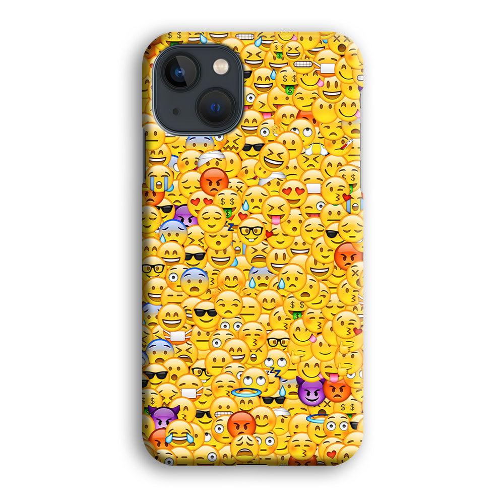 Collection Of Emoticons iPhone 13 Mini Case-Plastic / Full Wrap (3D Case)-Xtracase