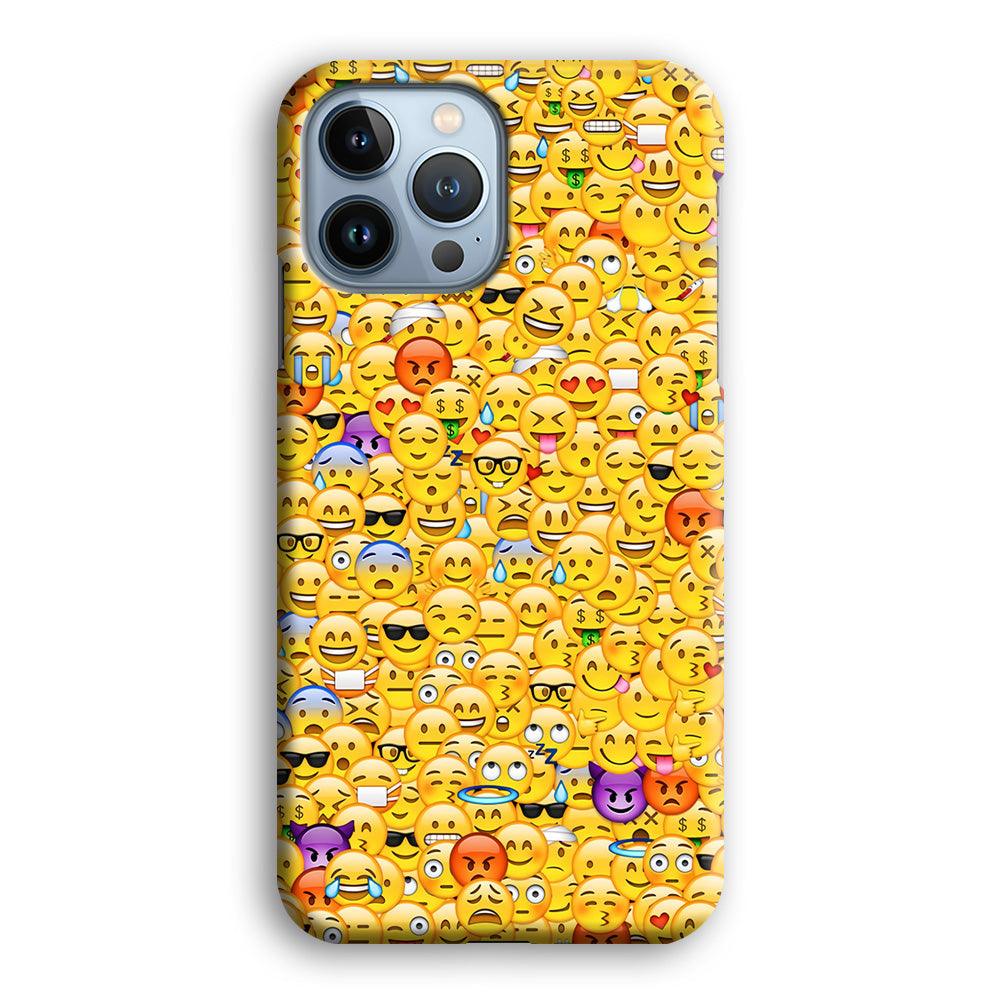 Collection Of Emoticons iPhone 13 Pro Max Case-Plastic / Full Wrap (3D Case)-Xtracase