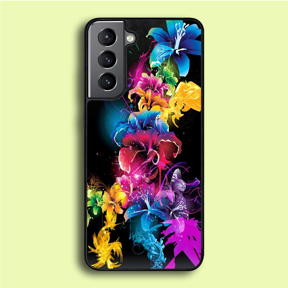 Colorful Flower Art Samsung Galaxy A16 Case-Rubber / White (2D Case)-Xtracase