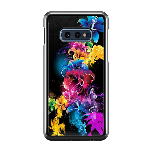 Colorful Flower Art Samsung Galaxy S10E Case-Plastic / Full Wrap (3D Case)-Xtracase