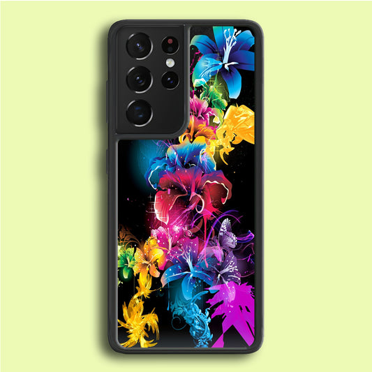 Colorful Flower Art Samsung Galaxy S21 Ultra Case