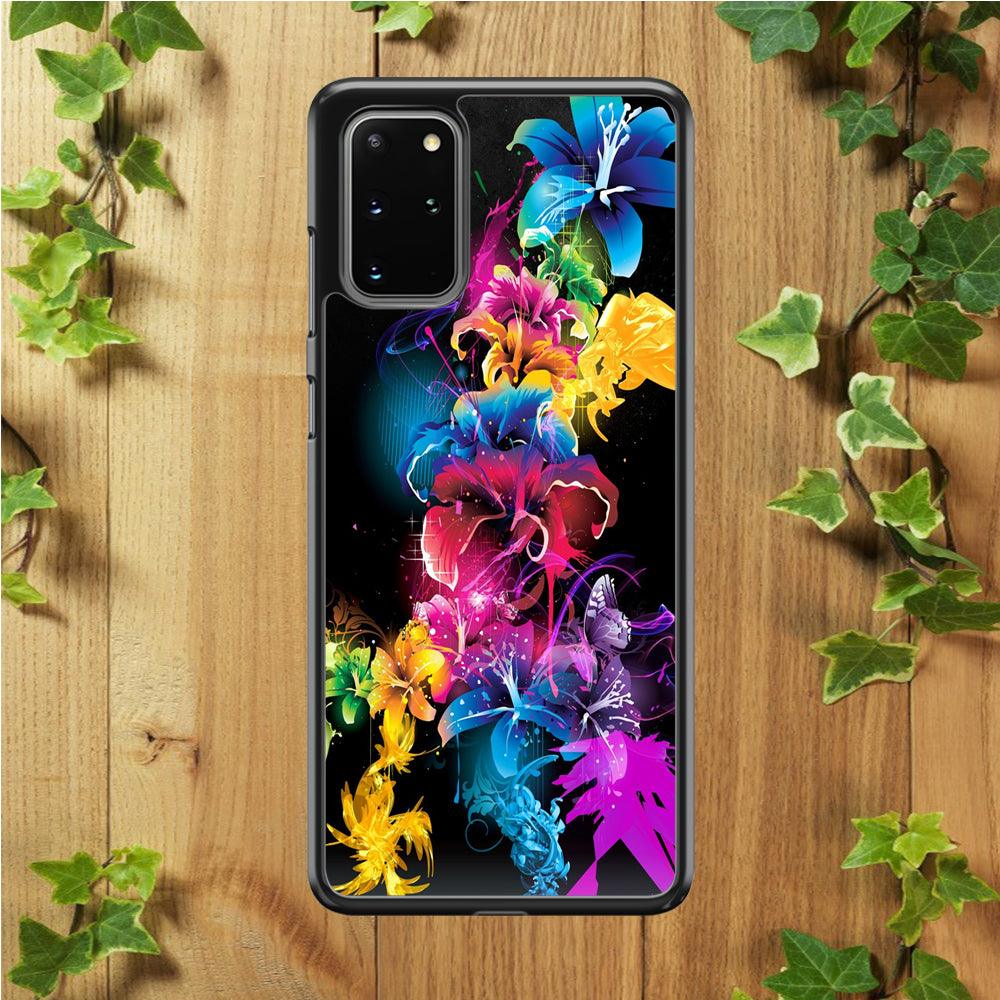 Colorful Flower Art Samsung Galaxy S20 Plus Case-Plastic / Full Wrap (3D Case)-Xtracase