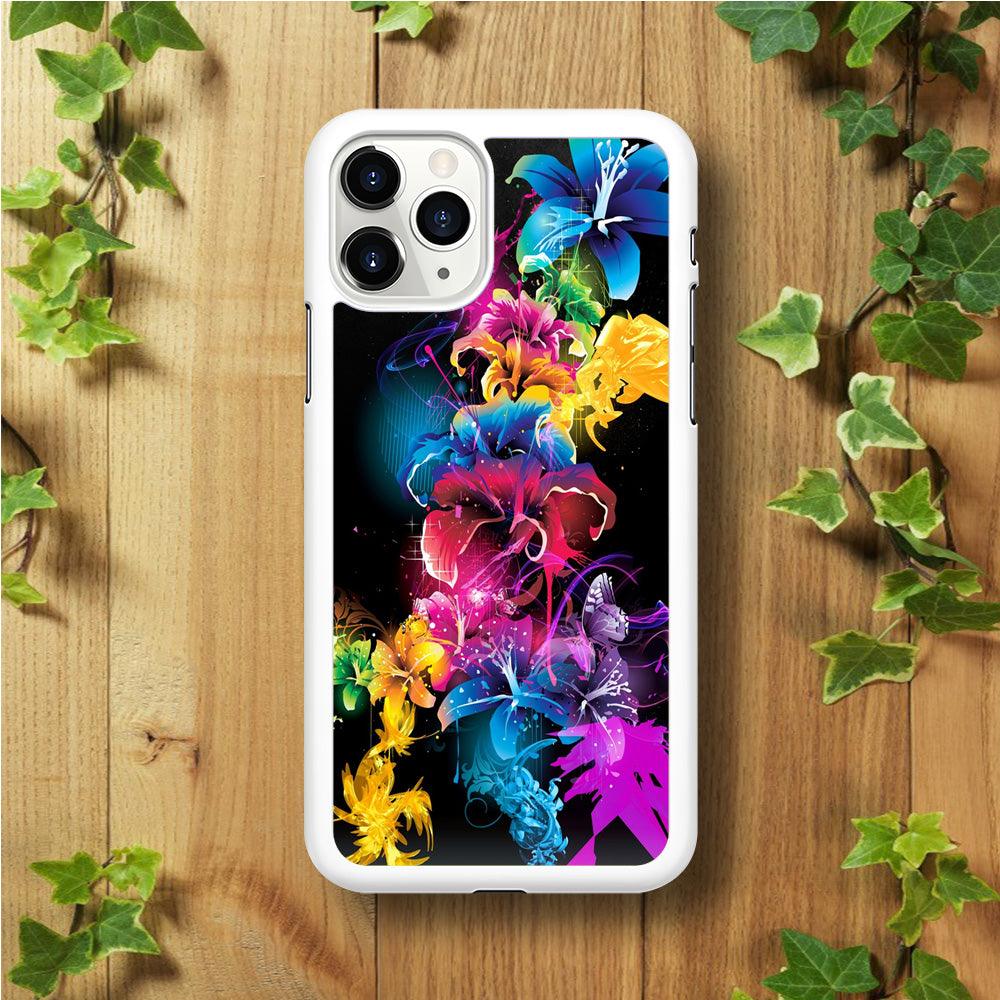 Colorful Flower Art iPhone 11 Pro Max Case-Plastic / Full Wrap (3D Case)-Xtracase