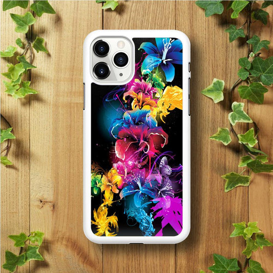 Colorful Flower Art iPhone 11 Pro Max Case-Plastic / Full Wrap (3D Case)-Xtracase