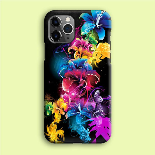 Colorful Flower Art iPhone 12 Pro Case-Plastic / Full Wrap (3D Case)-Xtracase