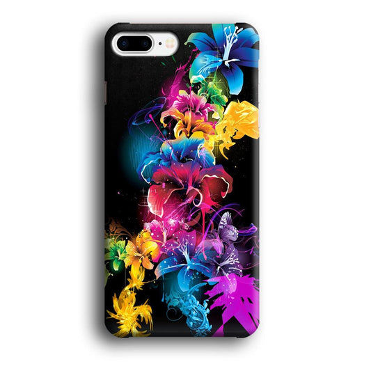 Colorful Flower Art iPhone 7 Plus Case-Plastic / Full Wrap (3D Case)-Xtracase