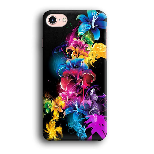 Colorful Flower Art iPhone 8 Case-Plastic / Full Wrap (3D Case)-Xtracase