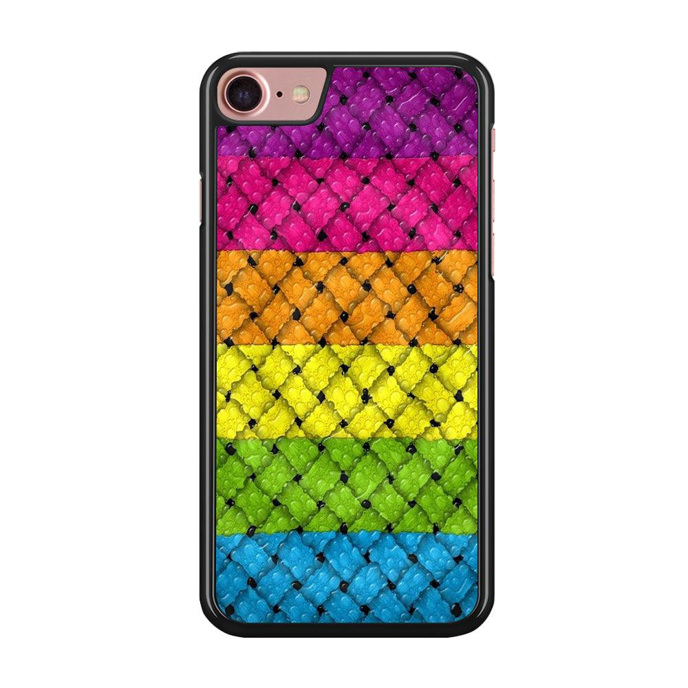 Colorful Weave Bubble iPhone 8 Case-Rubber / Black (2D Case)-Xtracase