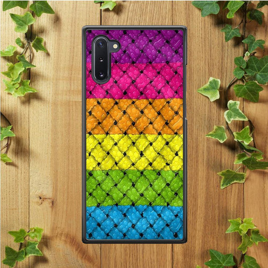 Colorful Weave Bubble Samsung Galaxy Note 10 Case-Rubber / White (2D Case)-Xtracase