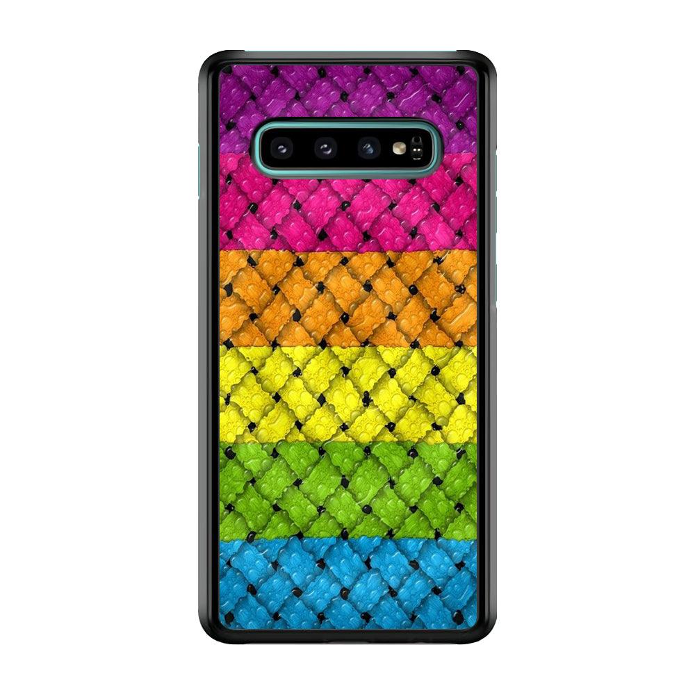 Colorful Weave BubbleSamsung Galaxy S10 Plus Case-Plastic / Full Wrap (3D Case)-Xtracase