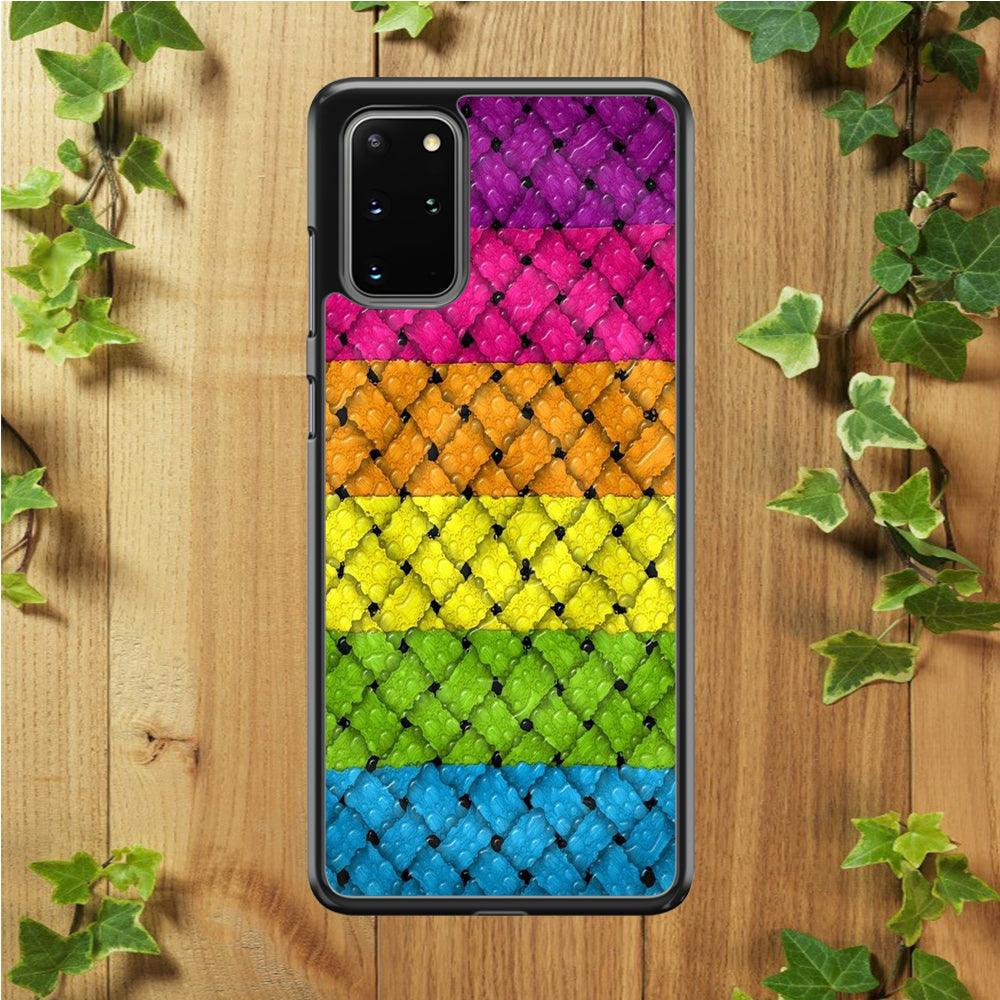 Colorful Weave Bubble Samsung Galaxy S20 Plus Case-Rubber / Black (2D Case)-Xtracase