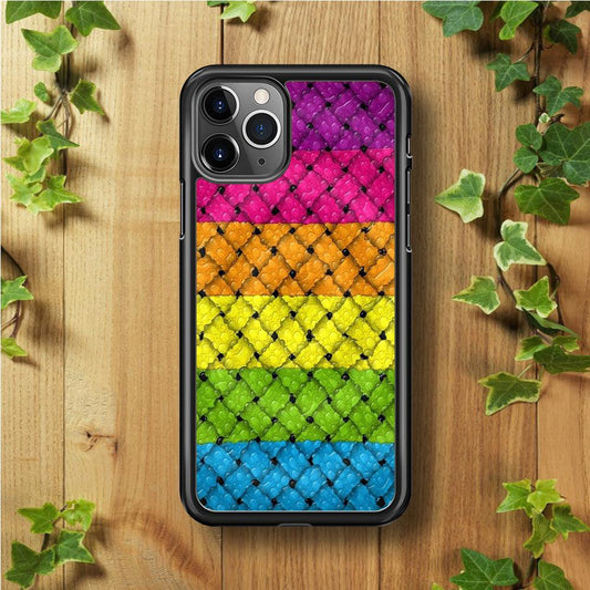 Colorful Weave Bubble iPhone 11 Pro Max Case-Rubber / Black (2D Case)-Xtracase