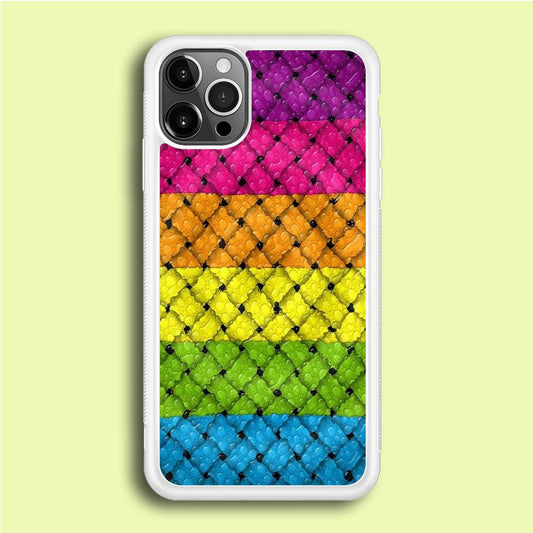 Colorful Weave Bubble iPhone 12 Pro Case-Rubber / White (2D Case)-Xtracase