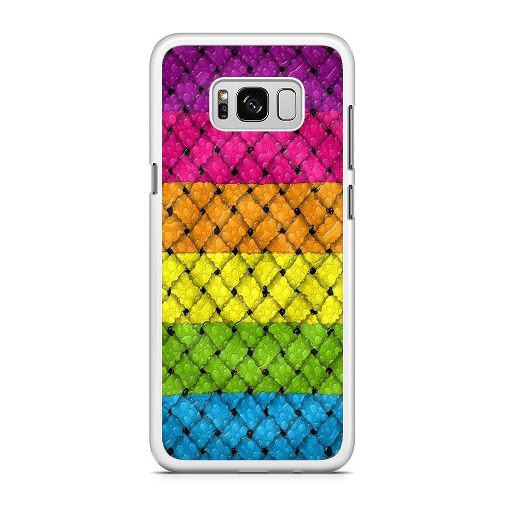 Colorful Weave Bubble Samsung Galaxy S8 Case-Rubber / White (2D Case)-Xtracase