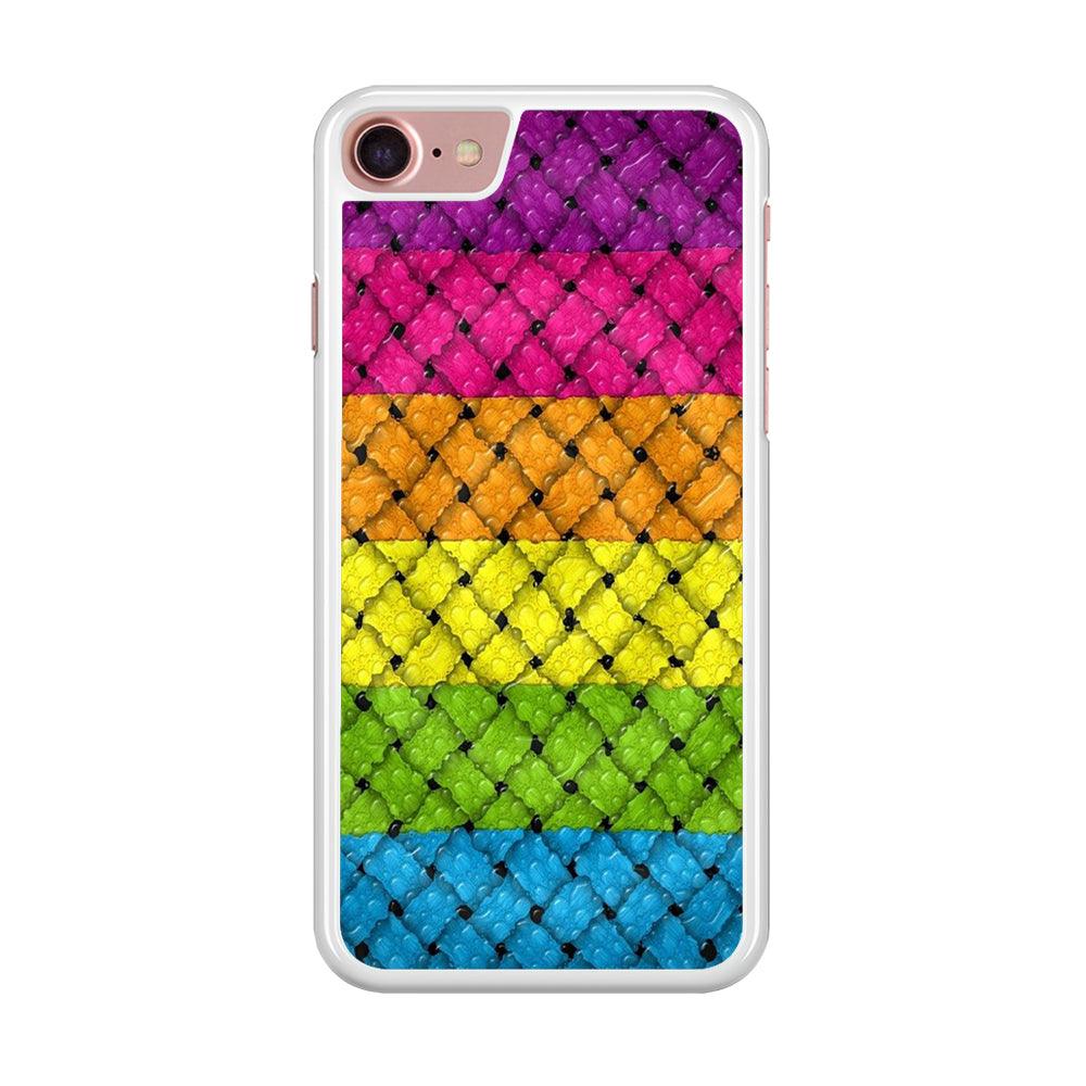 Colorful Weave Bubble iPhone 8 Case-Rubber / White (2D Case)-Xtracase