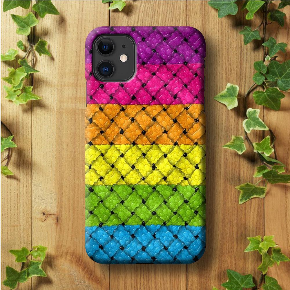 Colorful Weave Bubble iPhone 11 Case-Plastic / Full Wrap (3D Case)-Xtracase