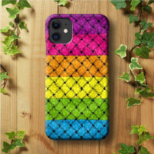 Colorful Weave Bubble iPhone 11 Case-Plastic / Full Wrap (3D Case)-Xtracase