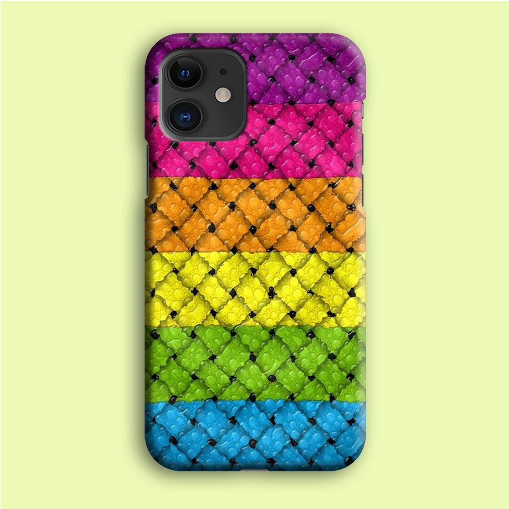 Colorful Weave Bubble iPhone 12 Case-Plastic / Full Wrap (3D Case)-Xtracase