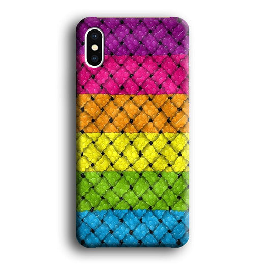 Colorful Weave Bubble iPhone Xs Case-Plastic / Full Wrap (3D Case)-Xtracase