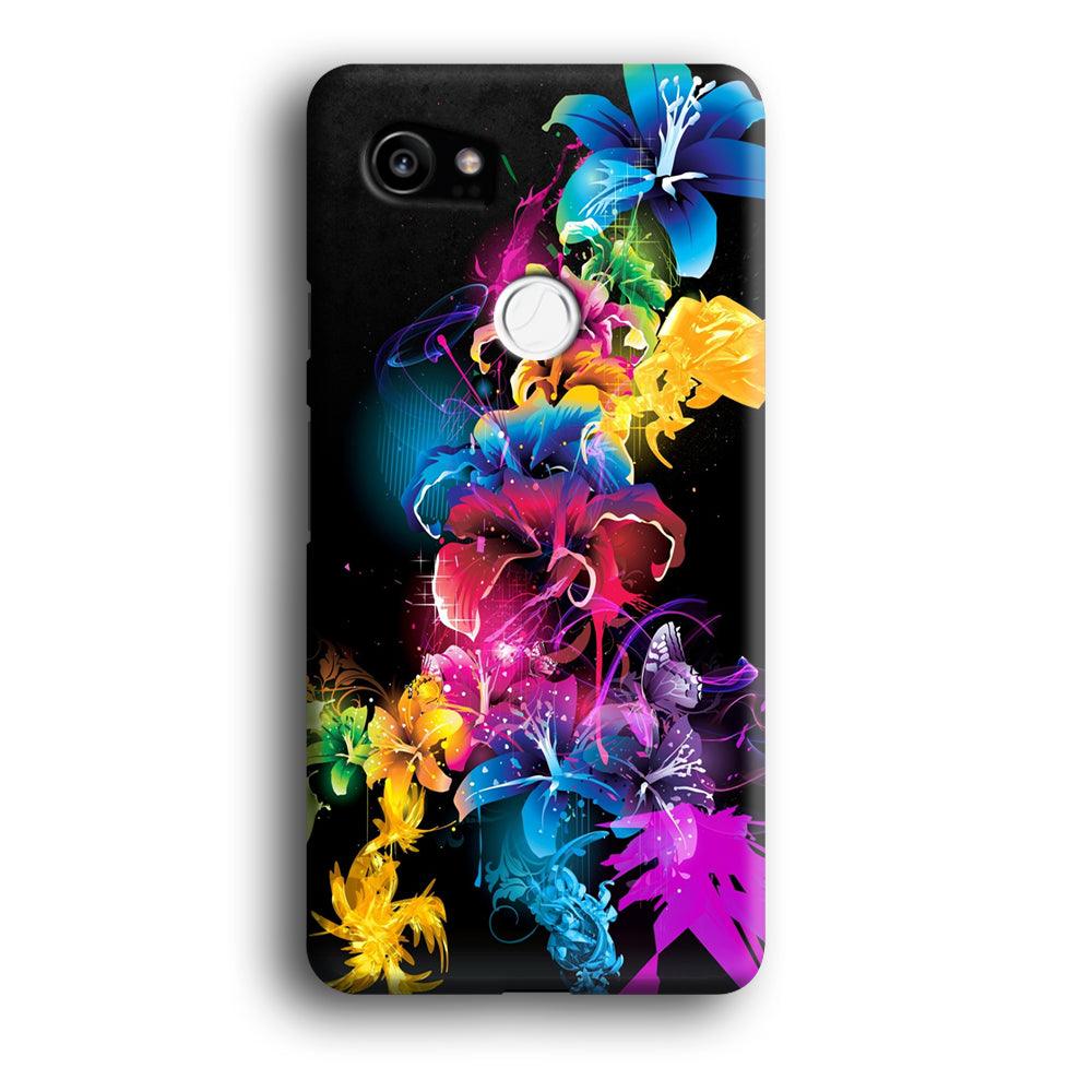 Colorful Flower Art Google Pixel 2 XL 3D Case-Xtracase