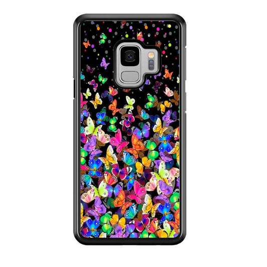 Colorfull Butterfly in The Dark Samsung Galaxy S9 Case-Plastic / Full Wrap (3D Case)-Xtracase