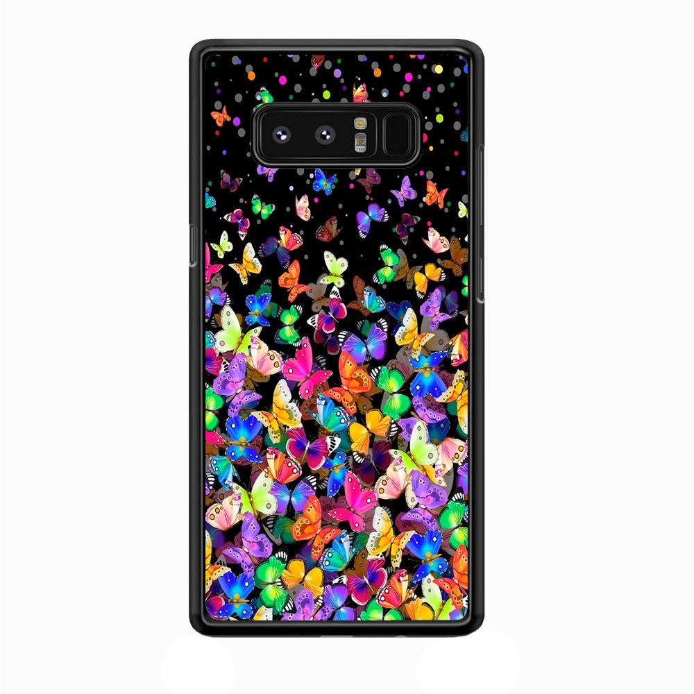 Colorfull Butterfly in The Dark Samsung Galaxy Note 8 Case-Plastic / Full Wrap (3D Case)-Xtracase