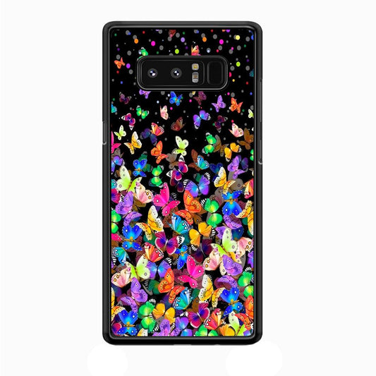 Colorfull Butterfly in The Dark Samsung Galaxy Note 8 Case-Plastic / Full Wrap (3D Case)-Xtracase