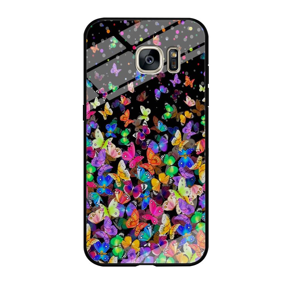 Colorfull Butterfly in The Dark Samsung Galaxy S7 Case-Tempered Glass Case-Xtracase