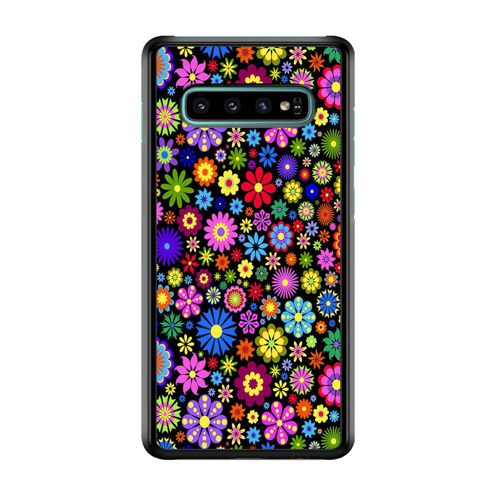 Colorfull Flower Pattern Samsung Galaxy S10 Plus Case-Plastic / Full Wrap (3D Case)-Xtracase