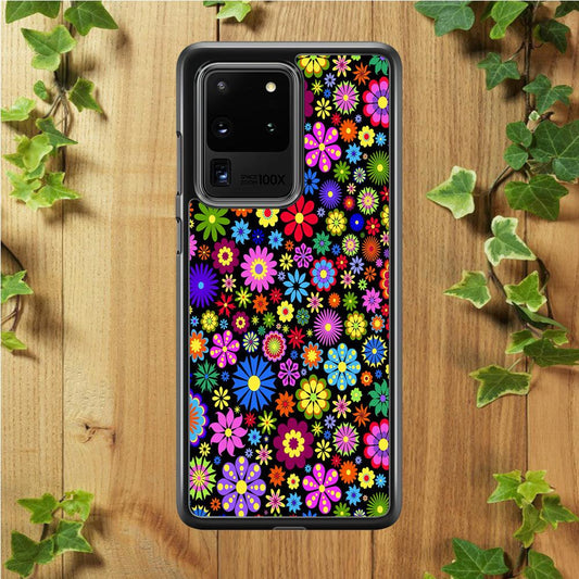 Colorfull Flower Pattern Samsung Galaxy S20 Ultra Case-Plastic / Full Wrap (3D Case)-Xtracase