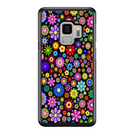 Colorfull Flower Pattern Samsung Galaxy S9 Case-Plastic / Full Wrap (3D Case)-Xtracase