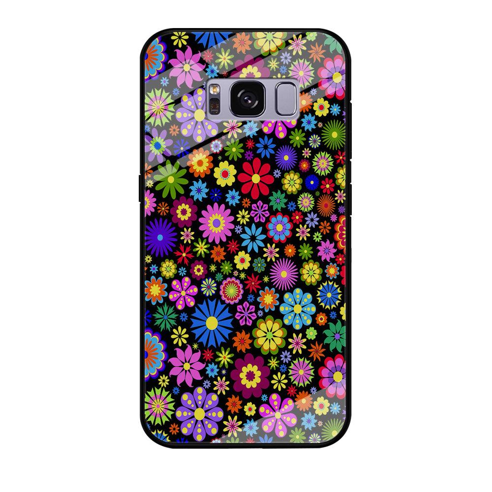 Colorfull Flower Pattern Samsung Galaxy S8 Case-Tempered Glass Case-Xtracase