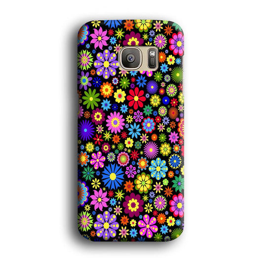 Colorfull Flower Pattern Samsung Galaxy S7 Edge Case-Plastic / Full Wrap (3D Case)-Xtracase