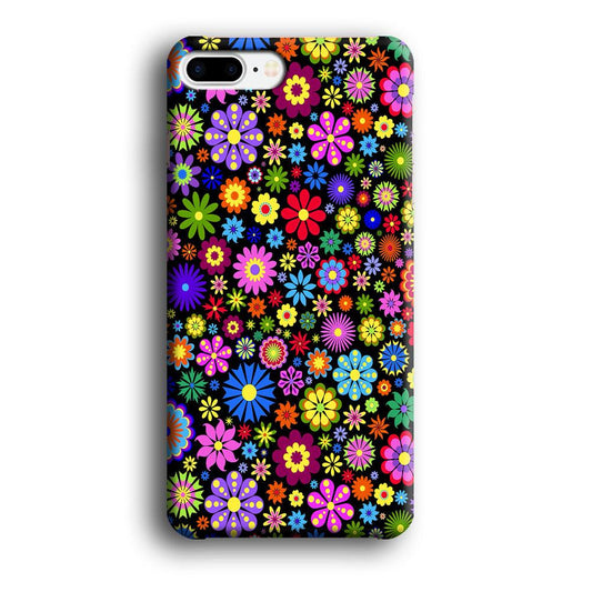 Colorfull Flower Pattern iPhone 7 Plus Case-Plastic / Full Wrap (3D Case)-Xtracase