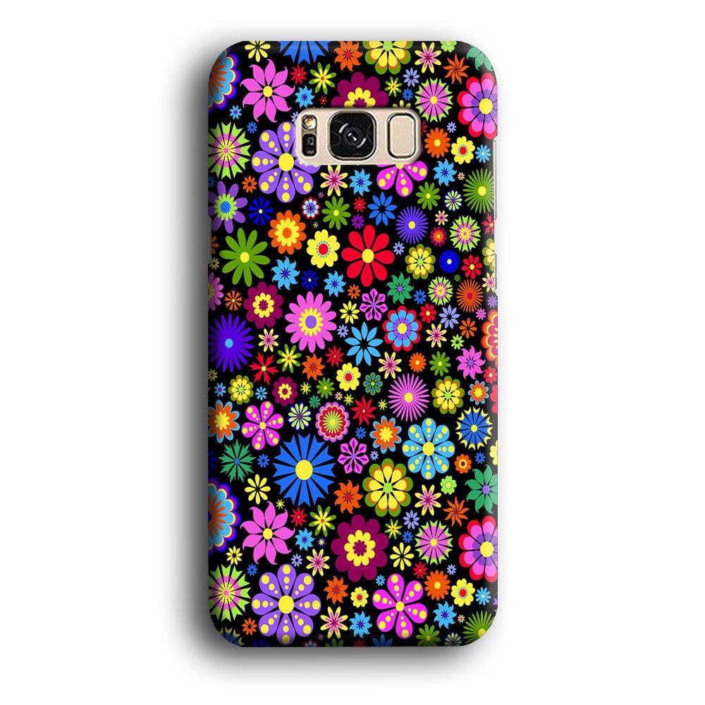 Colorfull Flower Pattern Samsung Galaxy S8 Case-Plastic / Full Wrap (3D Case)-Xtracase