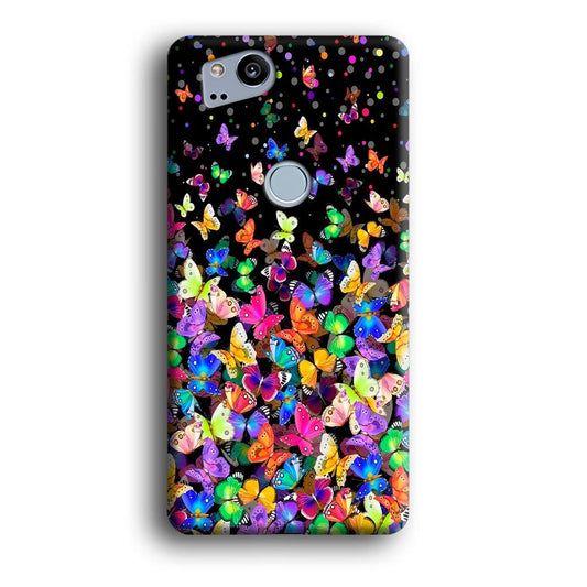 Colorfull Butterfly in The Dark Google Pixel 2 3D Case-Xtracase