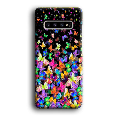 Colorfull Butterfly in The Dark Samsung Galaxy S10 Plus Case