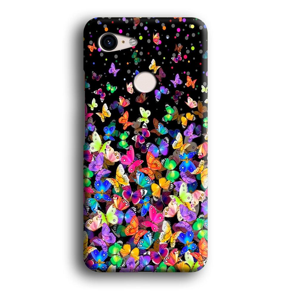 Colorfull Butterfly in The Dark Google Pixel 3 XL 3D Case-Xtracase