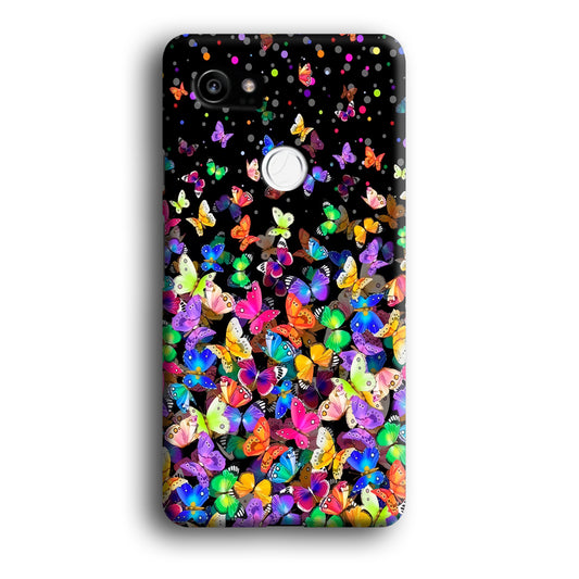 Colorfull Butterfly in The Dark Google Pixel 2 XL 3D Case