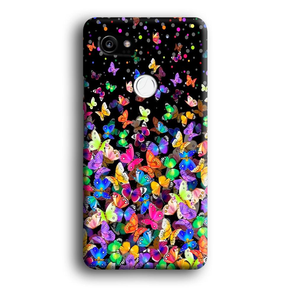 Colorfull Butterfly in The Dark Google Pixel 2 XL 3D Case-Xtracase
