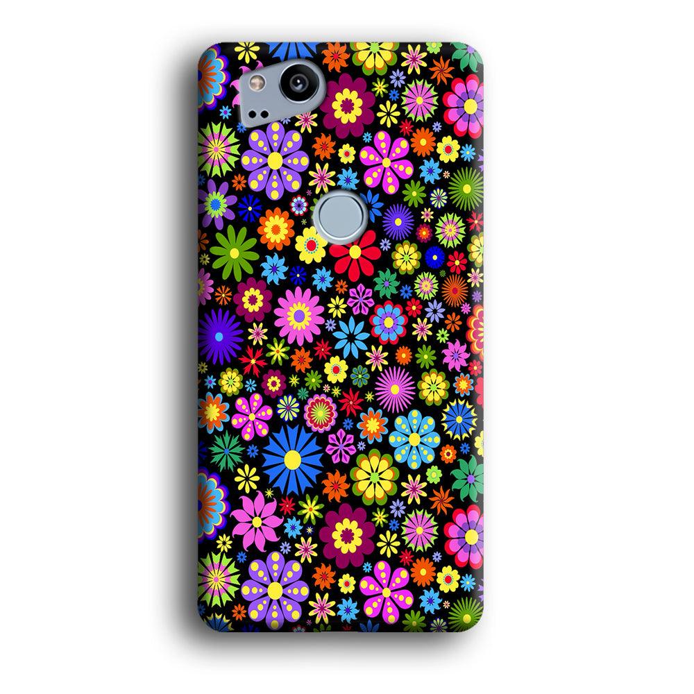 Colorfull Flower Pattern Google Pixel 2 3D Case-Xtracase