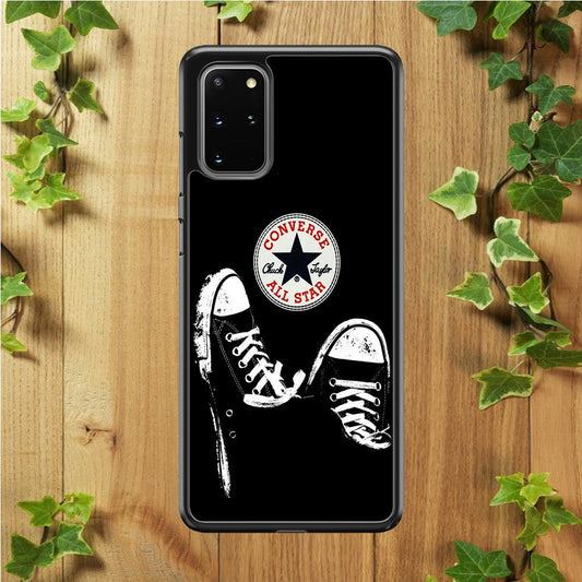 Converse All Star Shoes Samsung Galaxy S20 Plus Case-Rubber / White (2D Case)-Xtracase