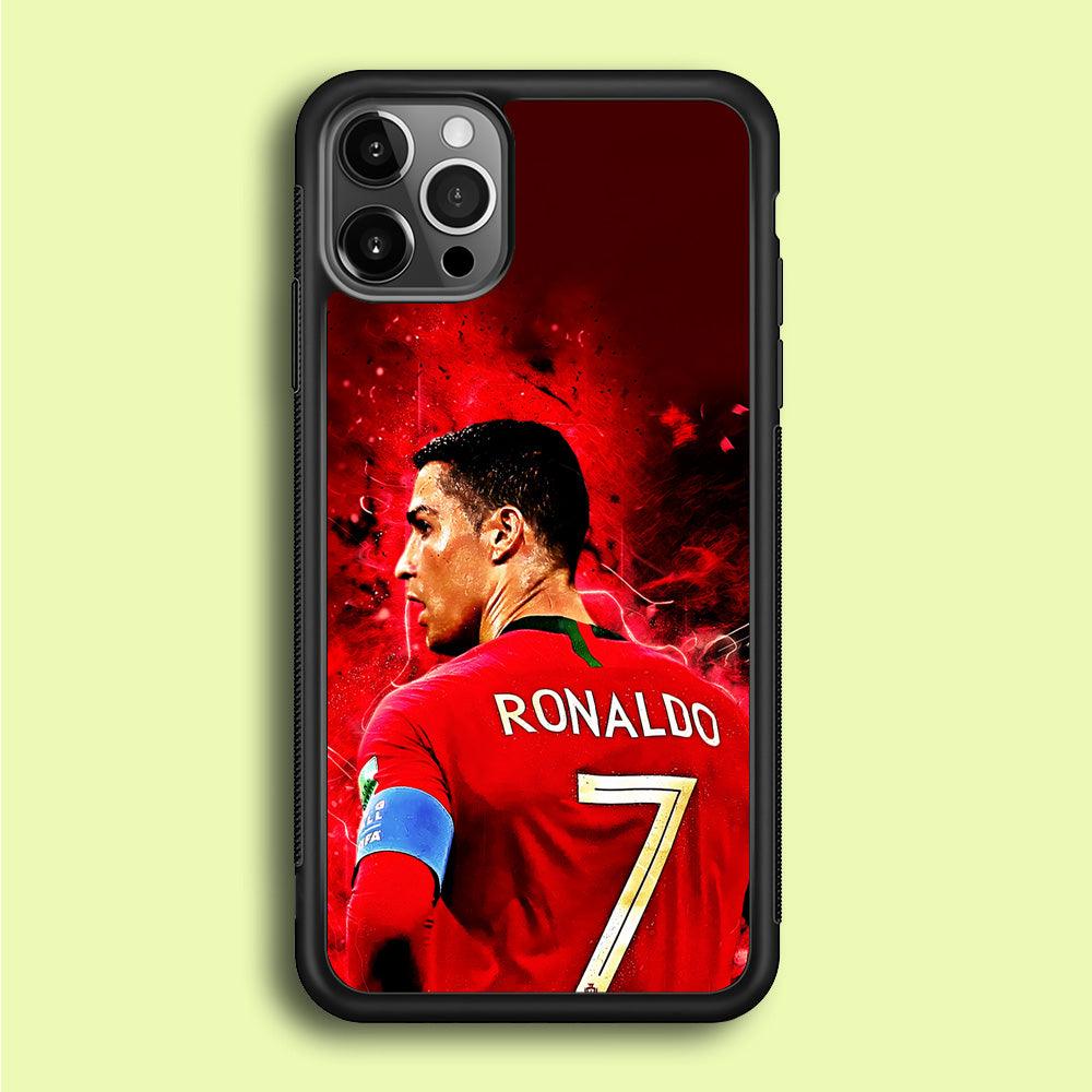 Cristiano Ronaldo Art iPhone 12 Pro Case-Rubber / Black (2D Case)-Xtracase