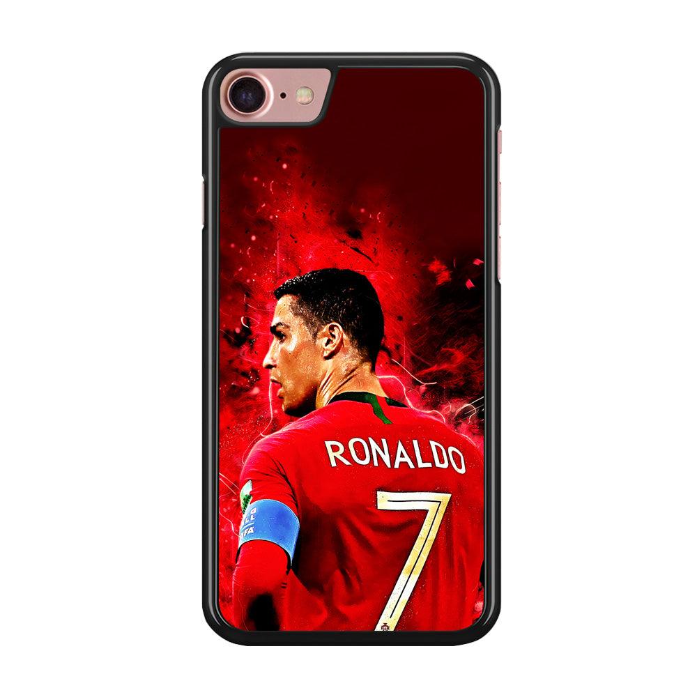 Cristiano Ronaldo Art iPhone 8 Case-Rubber / Black (2D Case)-Xtracase