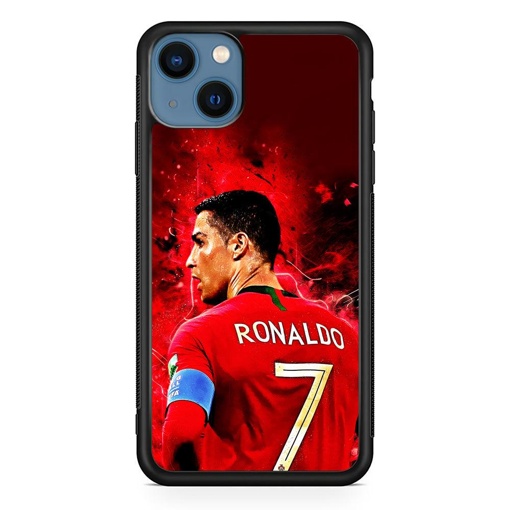 Cristiano Ronaldo Art iPhone 13 Case-Rubber / Black (2D Case)-Xtracase