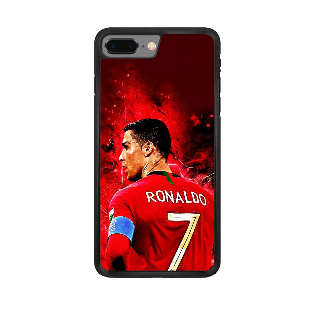 Cristiano Ronaldo Art iPhone 7 Plus Case-Rubber / Black (2D Case)-Xtracase