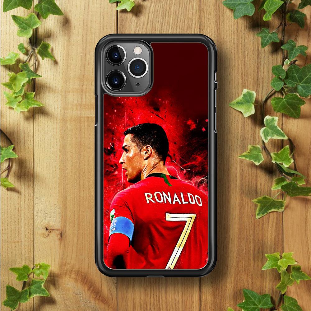 Cristiano Ronaldo Art iPhone 11 Pro Case-Rubber / Black (2D Case)-Xtracase