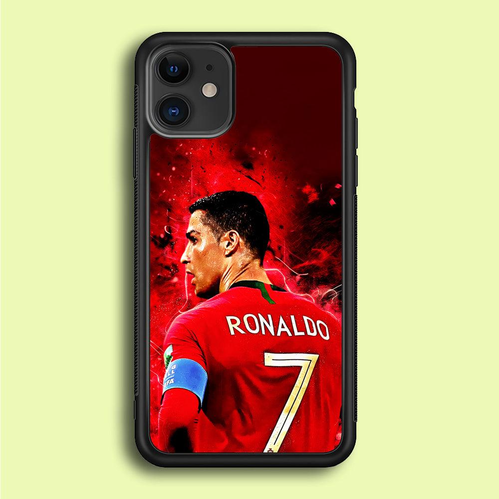 Cristiano Ronaldo Art iPhone 12 Case-Rubber / Black (2D Case)-Xtracase