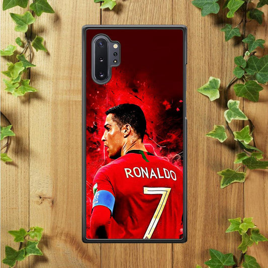 Cristiano Ronaldo Art Samsung Galaxy Note 10 Plus Case-Rubber / White (2D Case)-Xtracase
